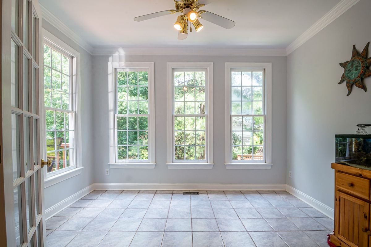 Bright sparkling clean windows on a home letting in natural light