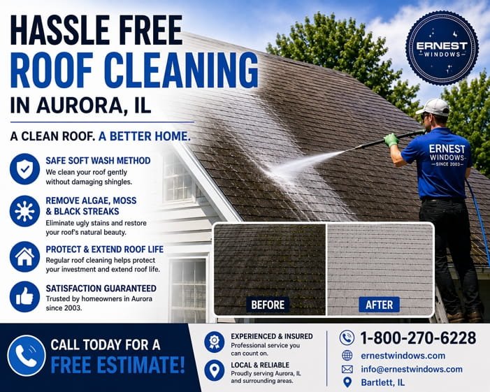 roof cleaning in Aurora, IL