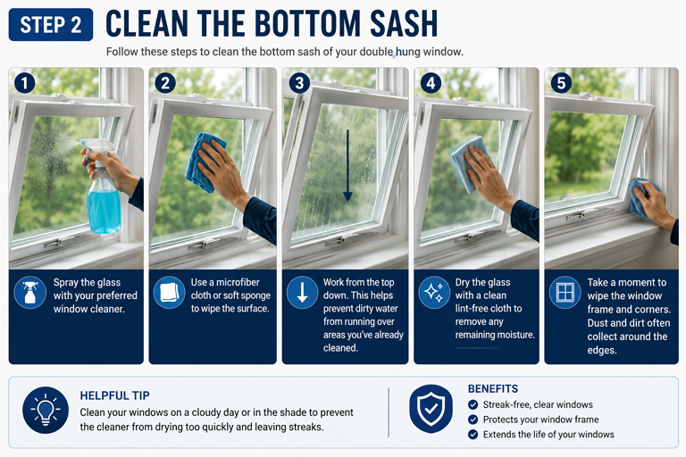 step 2 How to Clean Double Hung Windows
